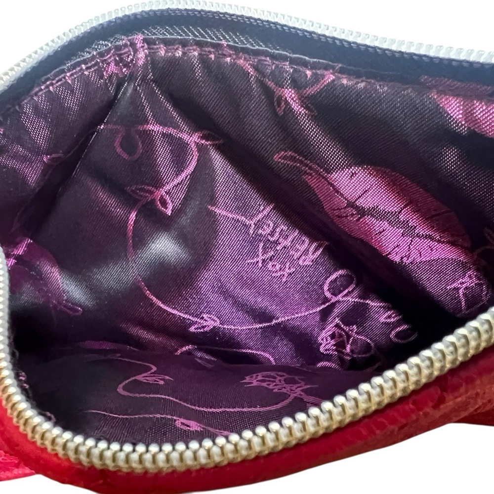Betsey Johnson Quilted Red Cosmetic Bag - Picture 2 of 3